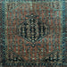 Square Machine Washable Persian Light Blue Traditional Rug, wshtr108lblu