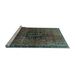 Sideview of Machine Washable Persian Light Blue Traditional Rug, wshtr108lblu