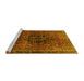 Sideview of Machine Washable Persian Yellow Traditional Rug, wshtr108yw