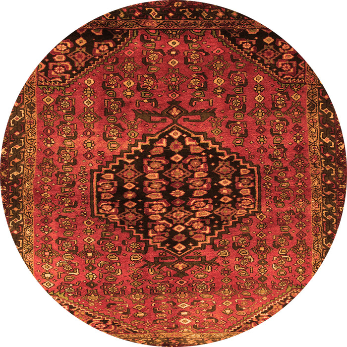 Square Persian Orange Traditional Rug, tr108org