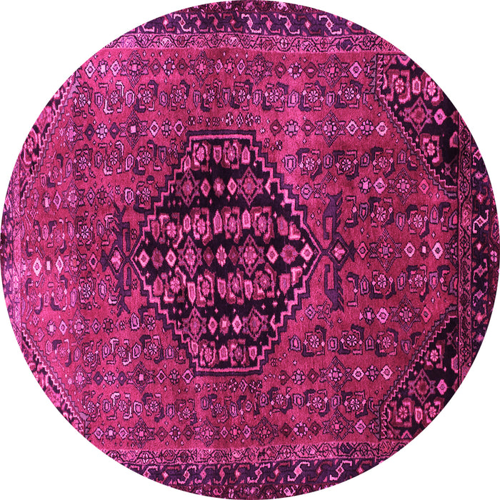 Round Persian Pink Traditional Rug, tr108pnk