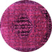 Round Persian Pink Traditional Rug, tr108pnk