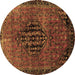 Round Persian Brown Traditional Rug, tr108brn