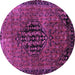 Round Persian Purple Traditional Rug, tr108pur