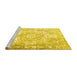 Sideview of Machine Washable Persian Yellow Traditional Rug, wshtr1090yw