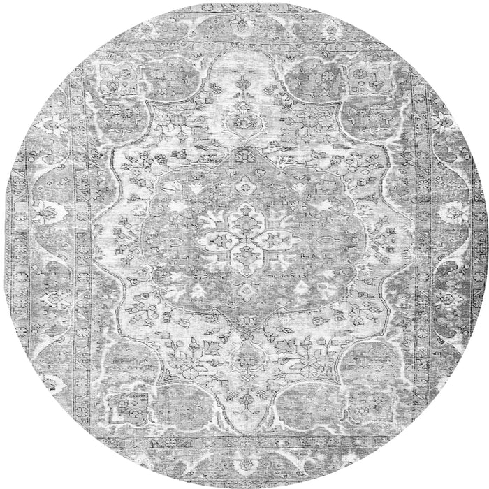 Machine Washable Persian Gray Traditional Rug, wshtr1090gry
