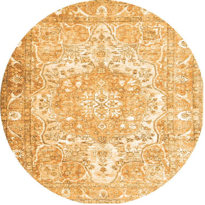 Square Persian Orange Traditional Rug, tr1090org