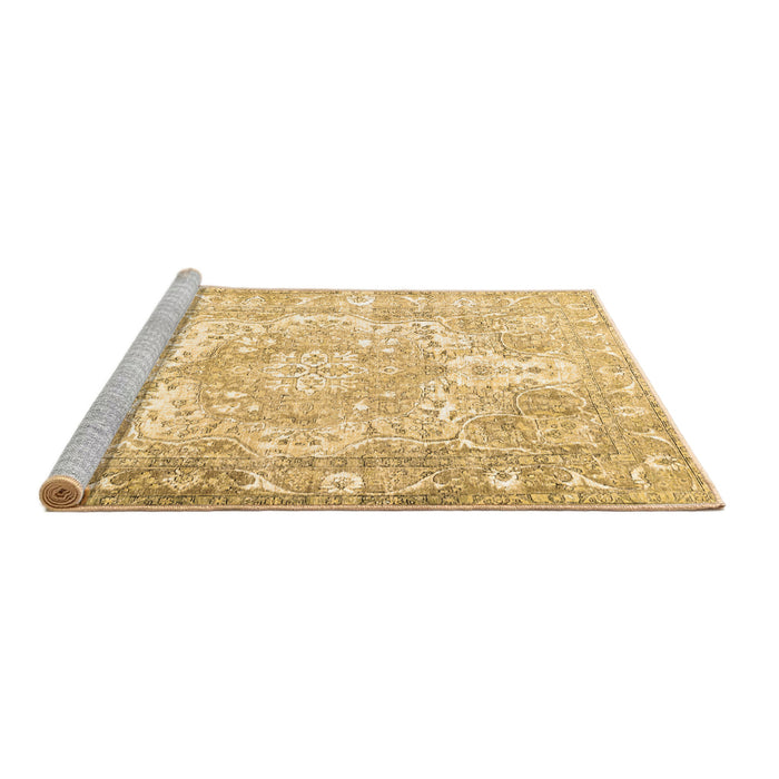 Sideview of Machine Washable Persian Brown Traditional Rug, wshtr1090brn