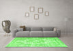 Machine Washable Persian Green Traditional Area Rugs in a Living Room,, wshtr1090grn