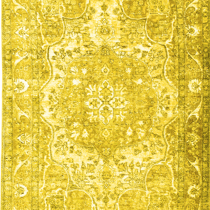 Machine Washable Persian Yellow Traditional Rug, wshtr1090yw