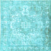 Square Persian Light Blue Traditional Rug, tr1090lblu