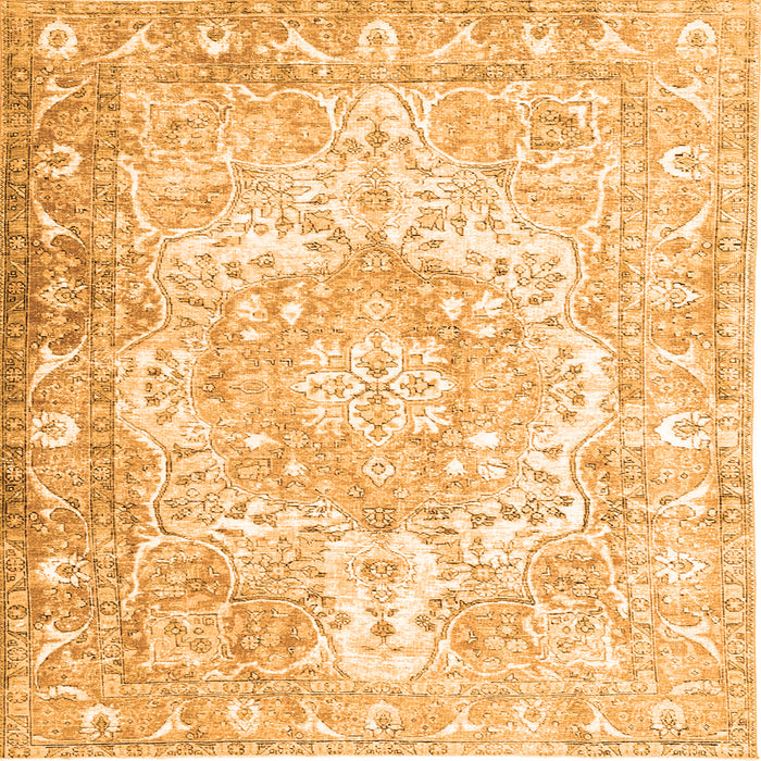 Round Machine Washable Persian Orange Traditional Area Rugs, wshtr1090org