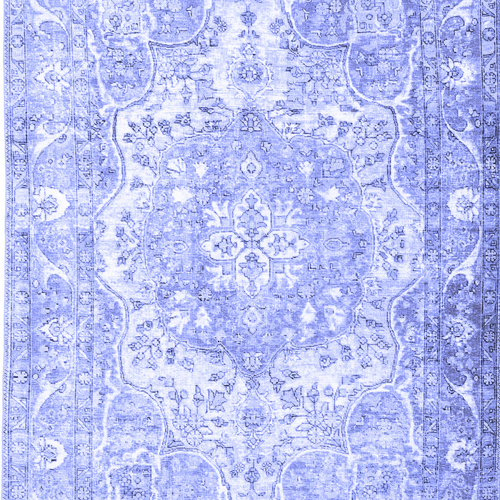 Machine Washable Persian Blue Traditional Rug, wshtr1090blu