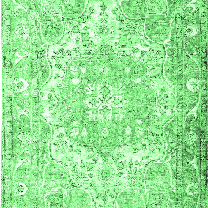 Machine Washable Persian Emerald Green Traditional Area Rugs, wshtr1090emgrn