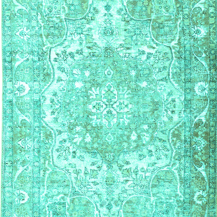 Machine Washable Persian Turquoise Traditional Area Rugs, wshtr1090turq
