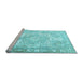 Sideview of Machine Washable Persian Light Blue Traditional Rug, wshtr1090lblu