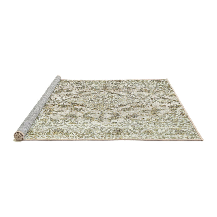 Sideview of Machine Washable Traditional Camel Brown Rug, wshtr1091