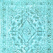 Square Persian Light Blue Traditional Rug, tr1091lblu