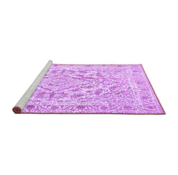 Sideview of Machine Washable Persian Purple Traditional Area Rugs, wshtr1091pur