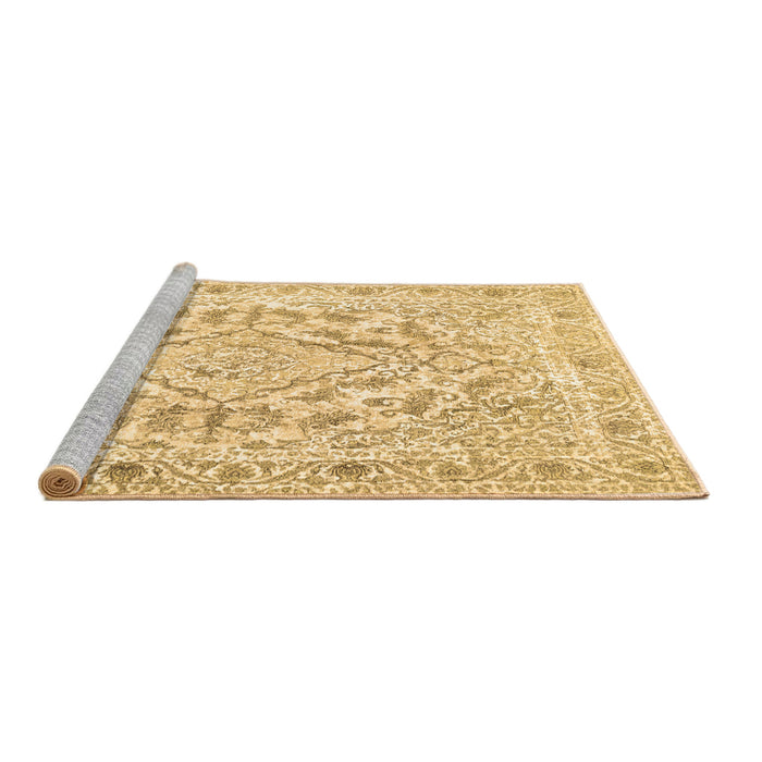 Sideview of Machine Washable Persian Brown Traditional Rug, wshtr1091brn