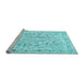 Sideview of Machine Washable Persian Light Blue Traditional Rug, wshtr1091lblu