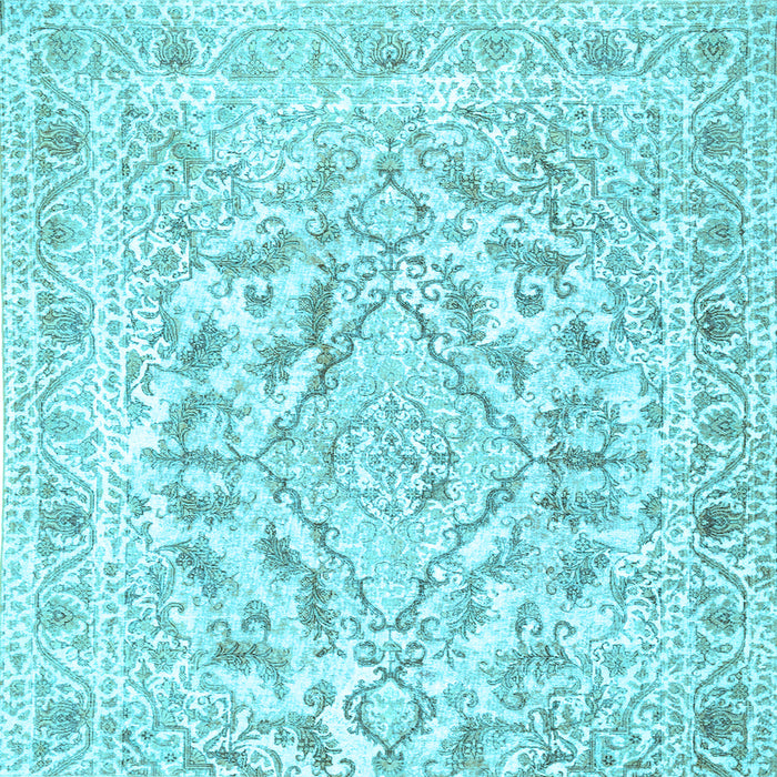 Square Machine Washable Persian Light Blue Traditional Rug, wshtr1091lblu