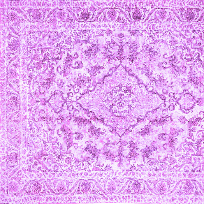 Square Machine Washable Persian Purple Traditional Area Rugs, wshtr1091pur