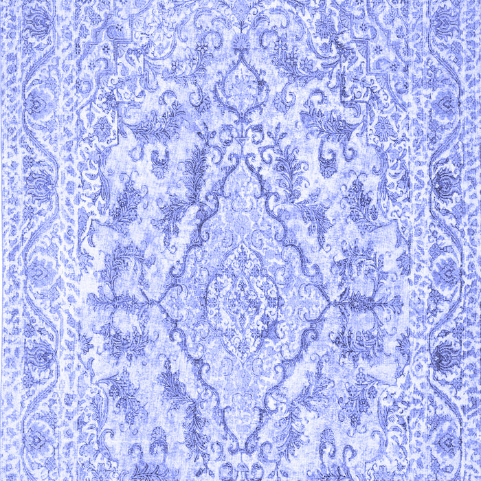 Machine Washable Persian Blue Traditional Rug, wshtr1091blu
