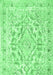 Machine Washable Persian Emerald Green Traditional Area Rugs, wshtr1091emgrn