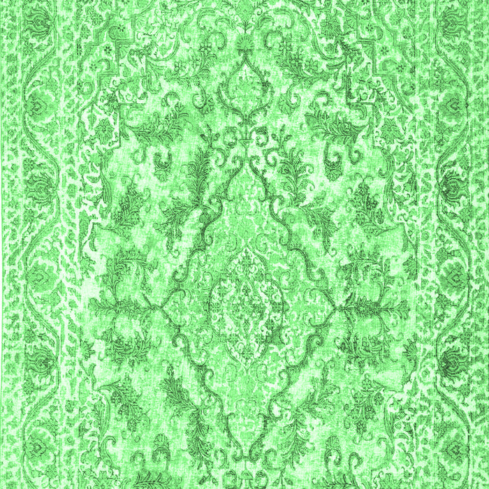 Machine Washable Persian Emerald Green Traditional Area Rugs, wshtr1091emgrn