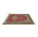 Sideview of Machine Washable Traditional Vermilion Red Rug, wshtr1092