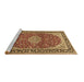 Sideview of Machine Washable Medallion Brown Traditional Rug, wshtr1092brn