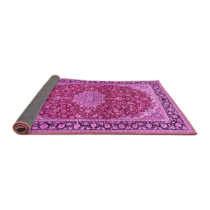 Sideview of Medallion Pink Traditional Rug, tr1092pnk