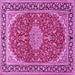 Square Medallion Pink Traditional Rug, tr1092pnk