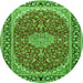 Machine Washable Medallion Green Traditional Area Rugs, wshtr1092grn