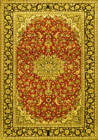 Medallion Yellow Traditional Rug, tr1092yw