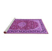 Sideview of Machine Washable Medallion Purple Traditional Area Rugs, wshtr1092pur