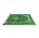 Sideview of Machine Washable Medallion Emerald Green Traditional Area Rugs, wshtr1092emgrn