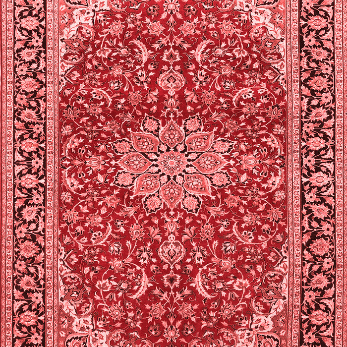 Machine Washable Medallion Red Traditional Rug, wshtr1092red