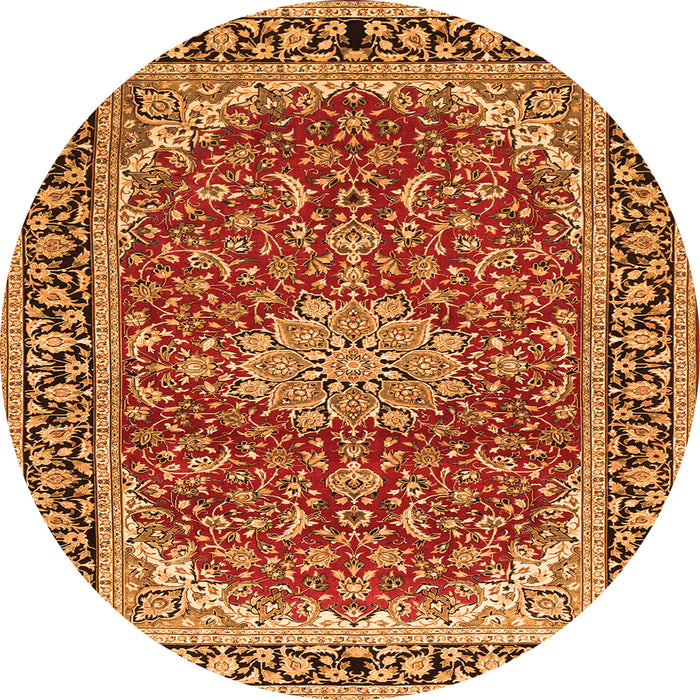 Square Medallion Orange Traditional Rug, tr1092org