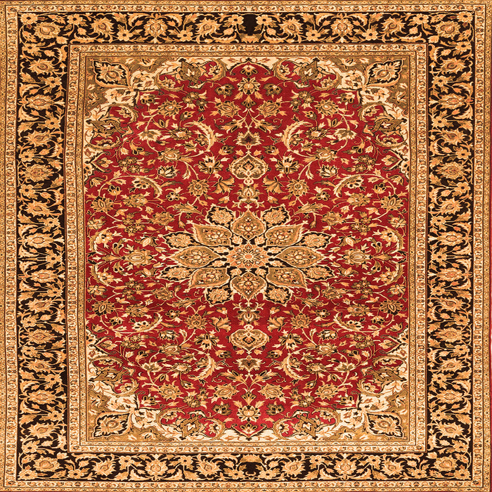 Serging Thickness of Medallion Orange Traditional Rug, tr1092org