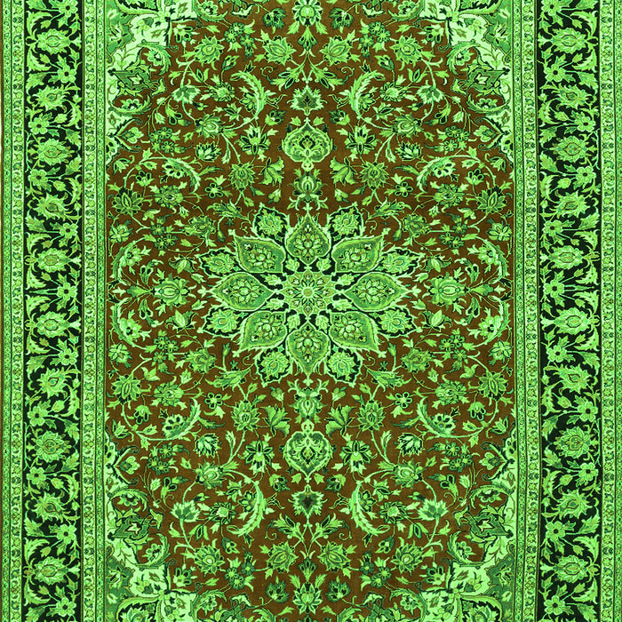 Serging Thickness of Machine Washable Medallion Green Traditional Area Rugs, wshtr1092grn