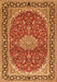 Serging Thickness of Machine Washable Medallion Orange Traditional Area Rugs, wshtr1092org