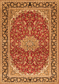 Medallion Orange Traditional Rug, tr1092org