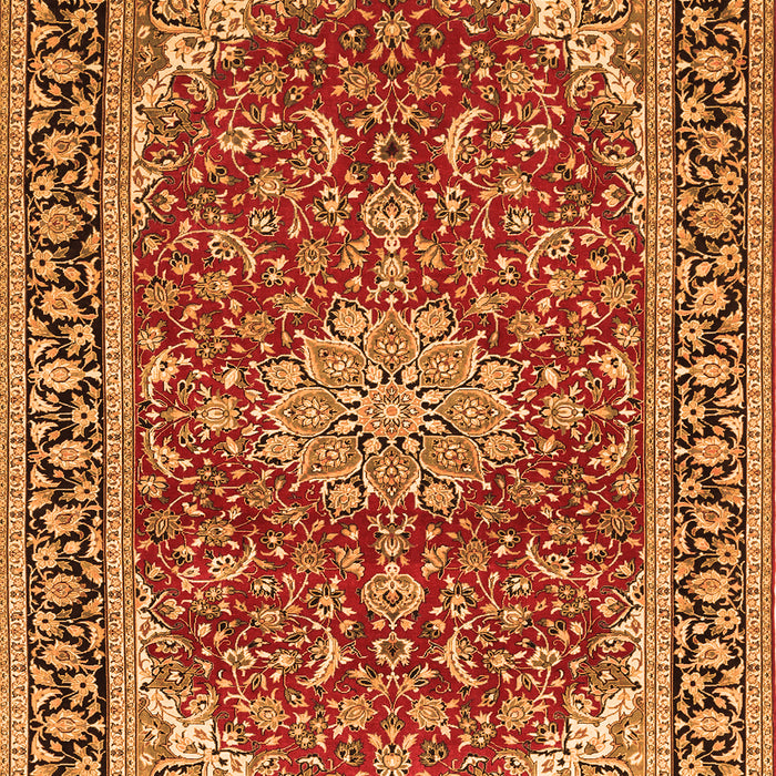 Medallion Orange Traditional Rug, tr1092org