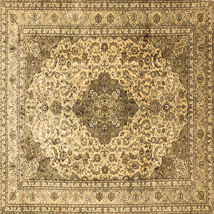Square Medallion Brown Traditional Rug, tr1093brn
