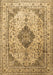 Machine Washable Medallion Brown Traditional Rug, wshtr1093brn