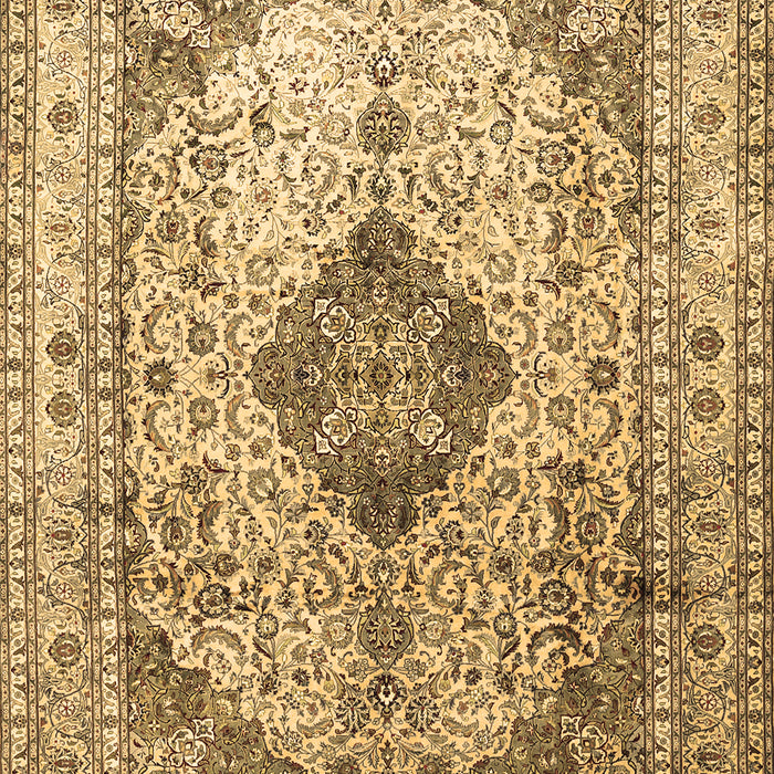Machine Washable Medallion Brown Traditional Rug, wshtr1093brn