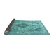 Sideview of Medallion Light Blue Traditional Rug, tr1093lblu