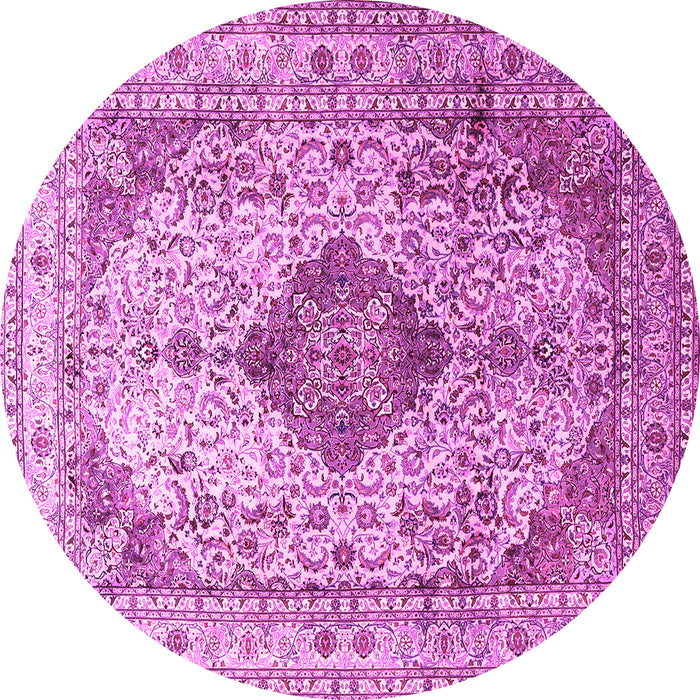 Round Medallion Pink Traditional Rug, tr1093pnk